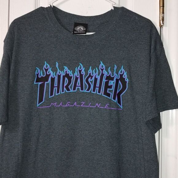 Thrasher gray  short sleeve  tee  Sz L - Picture 2 of 4